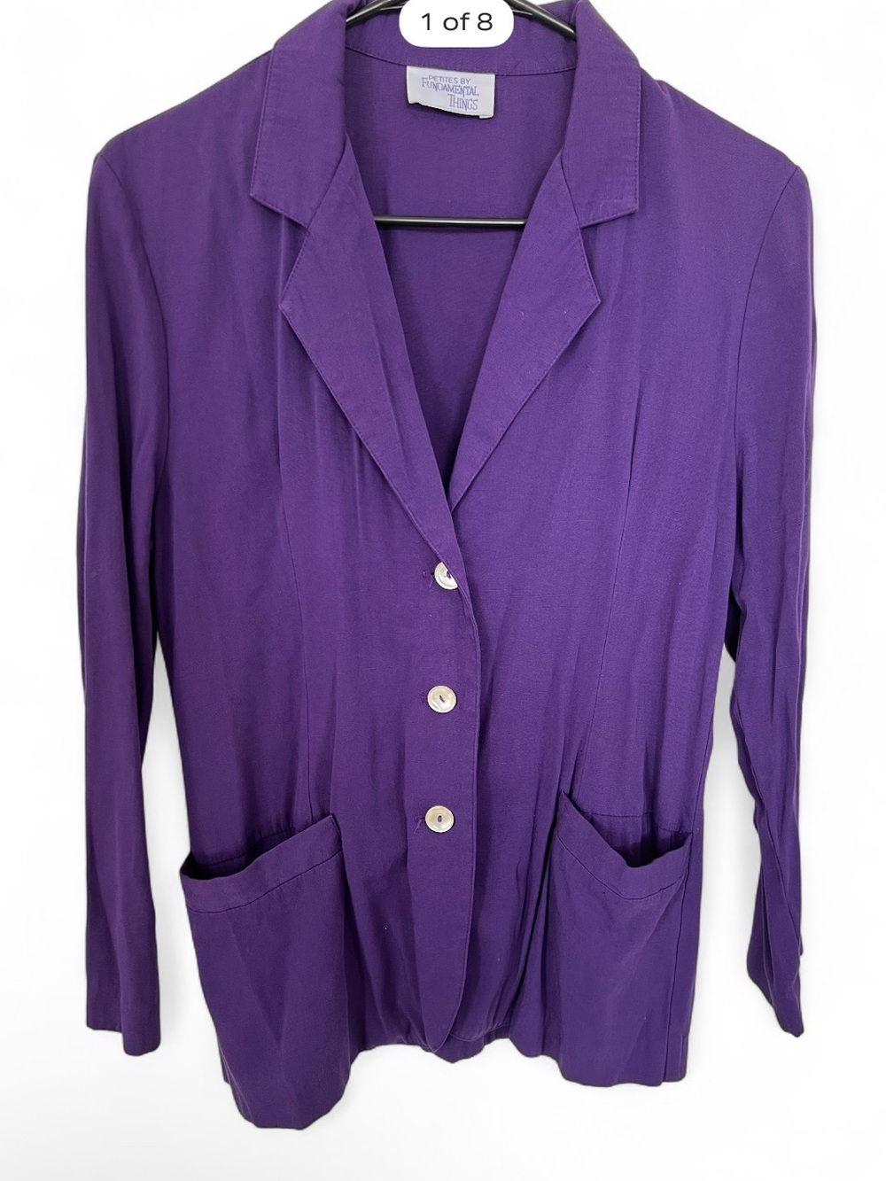 Petites by Fundamental Things Purple Notch-Lapel Jacket